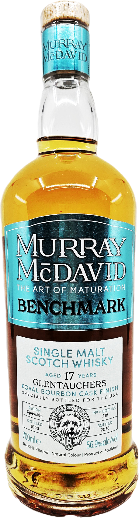 Murray McDavid Glentauchers Koval Bourbon Finish 17YR Single Malt Scotch