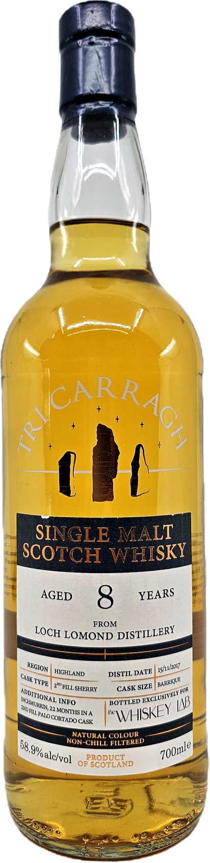 Tri Carragh Loch Lomond (Inchmurrin) 8YR Single Malt Scotch