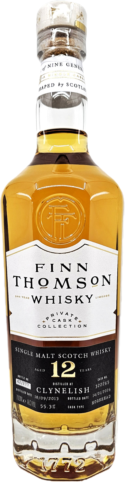 Finn Thomson Clynelish 12YR Single Malt Scotch